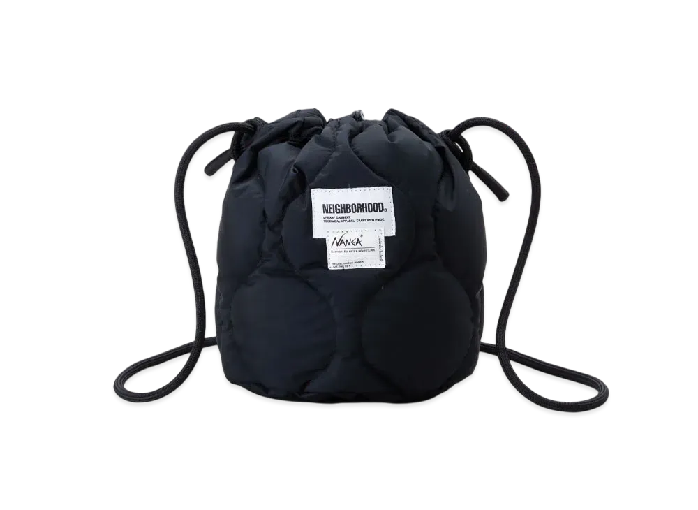 NEIGHBORHOOD x NANGA Down Drawstring Bag "Black"