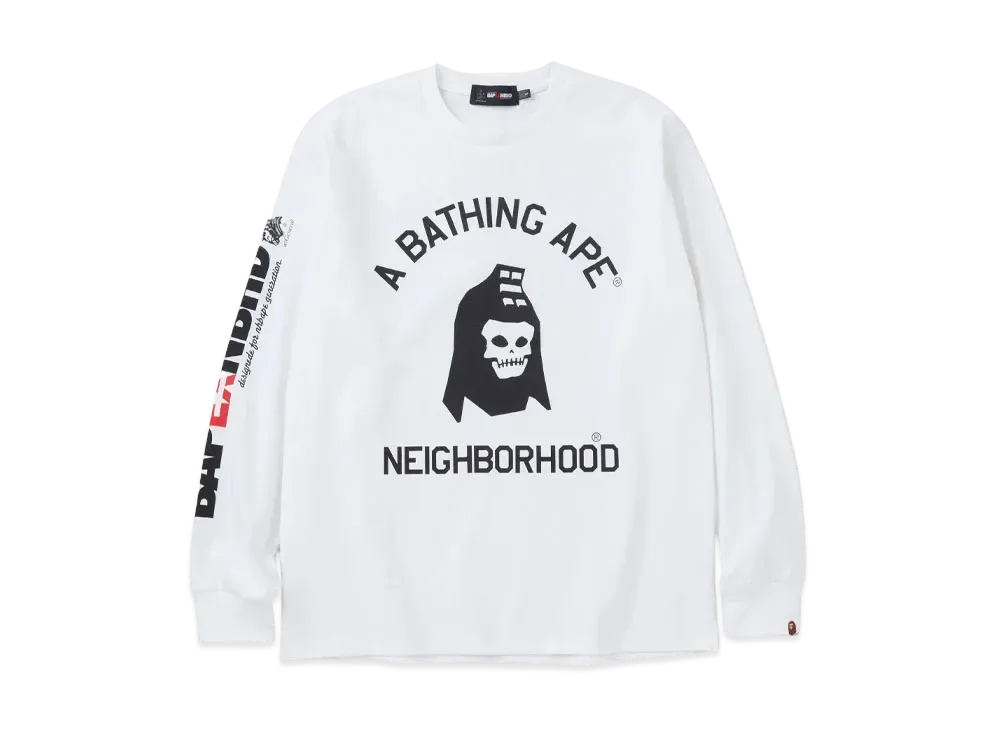APE ネイバーフッド　コラボ　Tシャツ XL ホワイト　アベイシングエイプ 2/1発売｜NEIGHBORHOOD × A BATHING APE® collection｜抽選/販売
