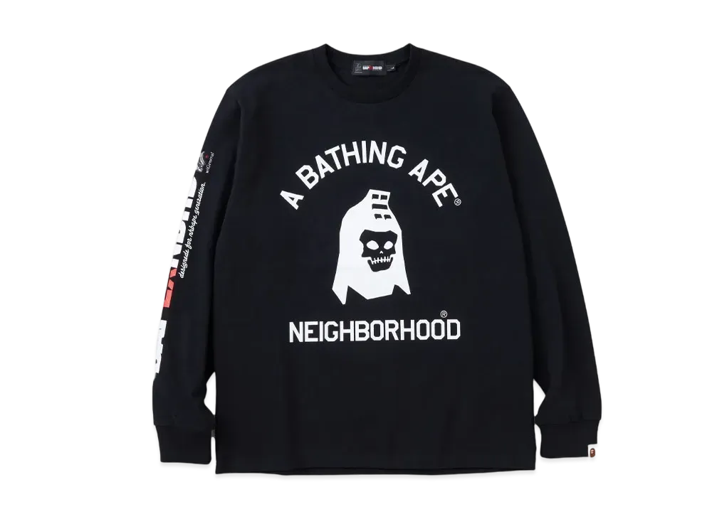 NEIGHBORHOOD x A BATHING APE L/S Tee "Black" 242NOAPN-CSM03S / 1K73111904
