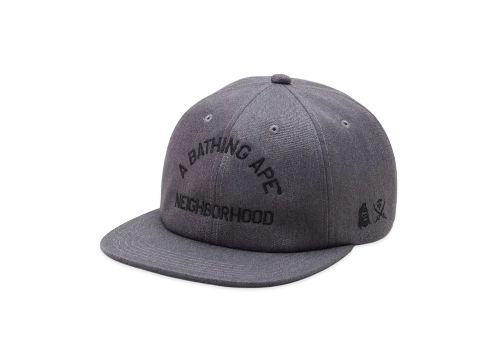 NEIGHBORHOOD x A BATHING APE Panel Cap "Gray"