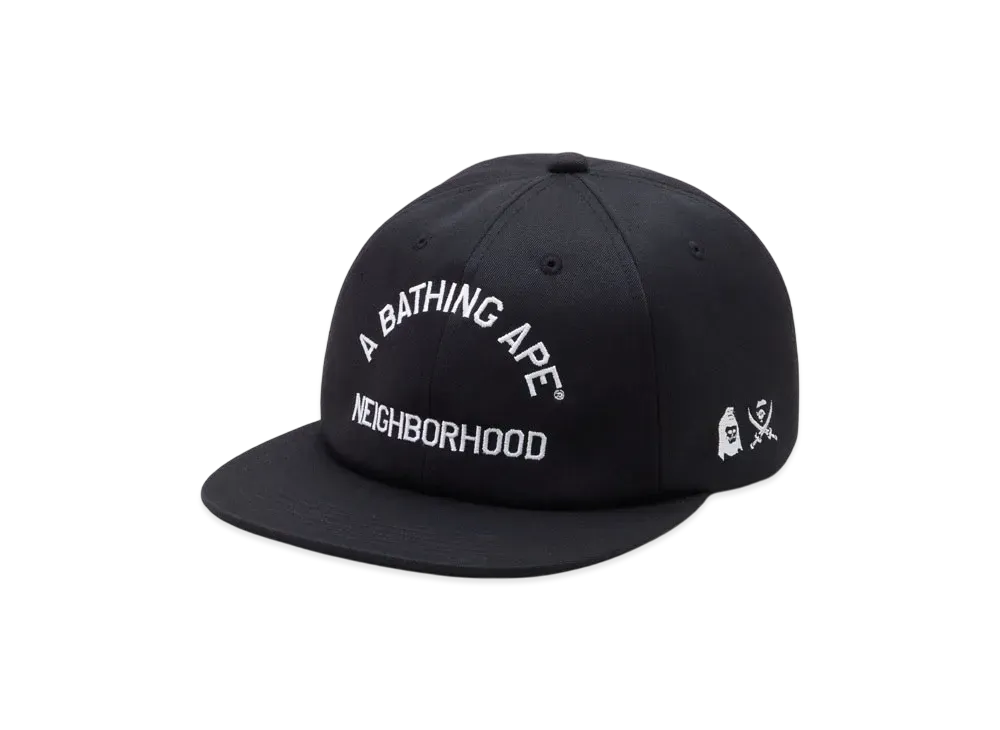 NEIGHBORHOOD x A BATHING APE Panel Cap "Black"