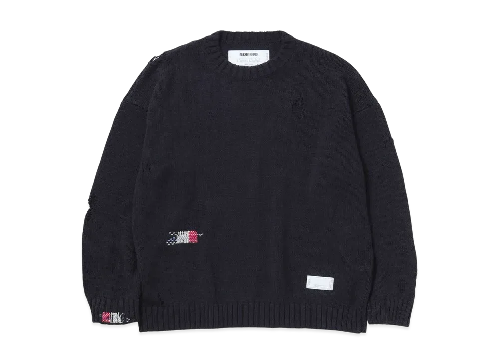 ネイバーフッド サベージ クルーネック セーター "ブラック"