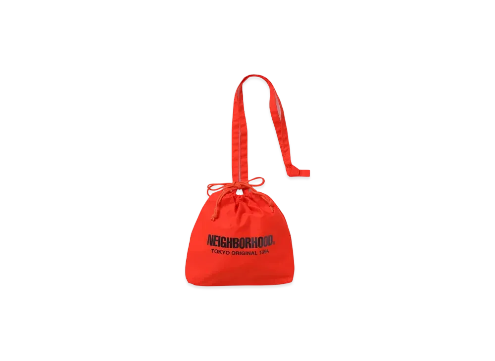 NEIGHBORHOOD Logo Drawstring Shoulder Bag "Orange"