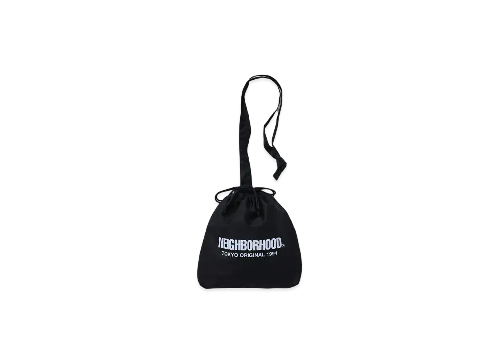 NEIGHBORHOOD Logo Drawstring Shoulder Bag "Black"
