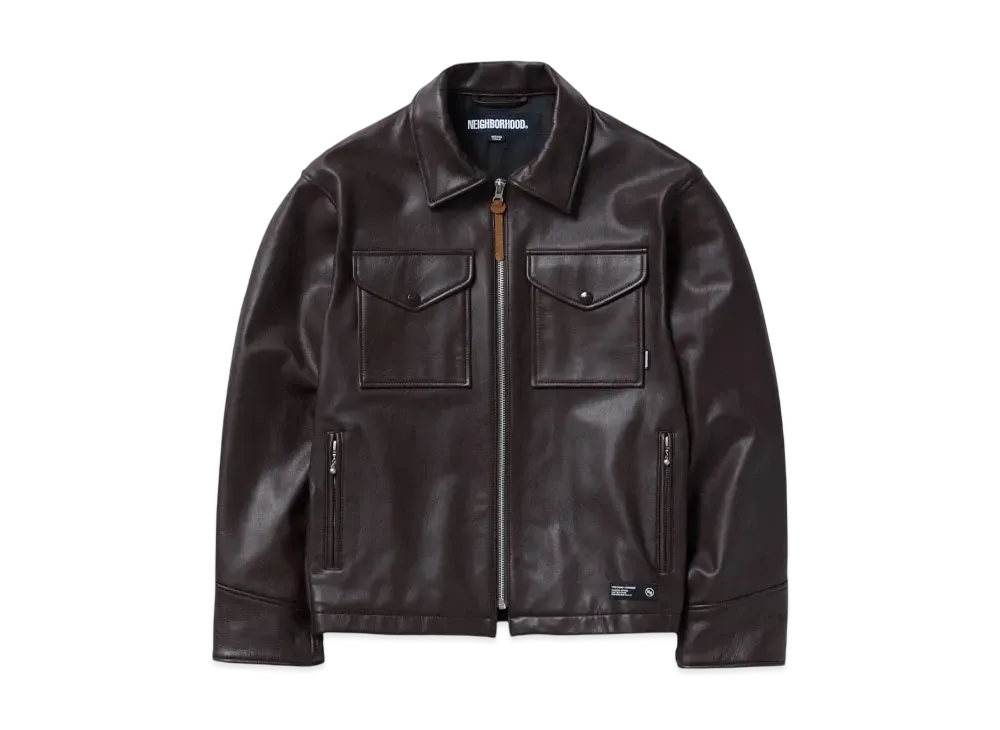 NEIGHBORHOOD Leather PM Jacket "Brown"