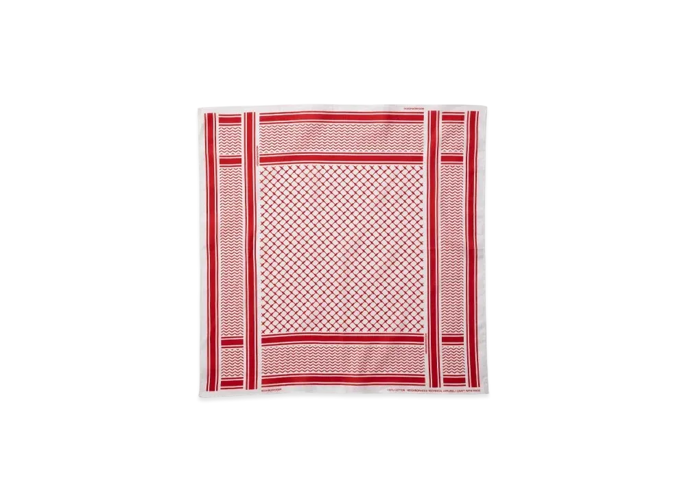 NEIGHBORHOOD Shemagh Pattern Bandana "White/Red"