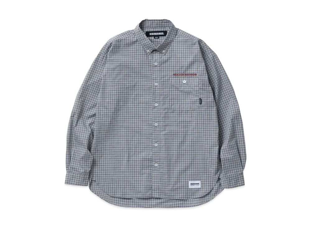 NEIGHBORHOOD Plaid Pattern BD Shirt LS "Gray"