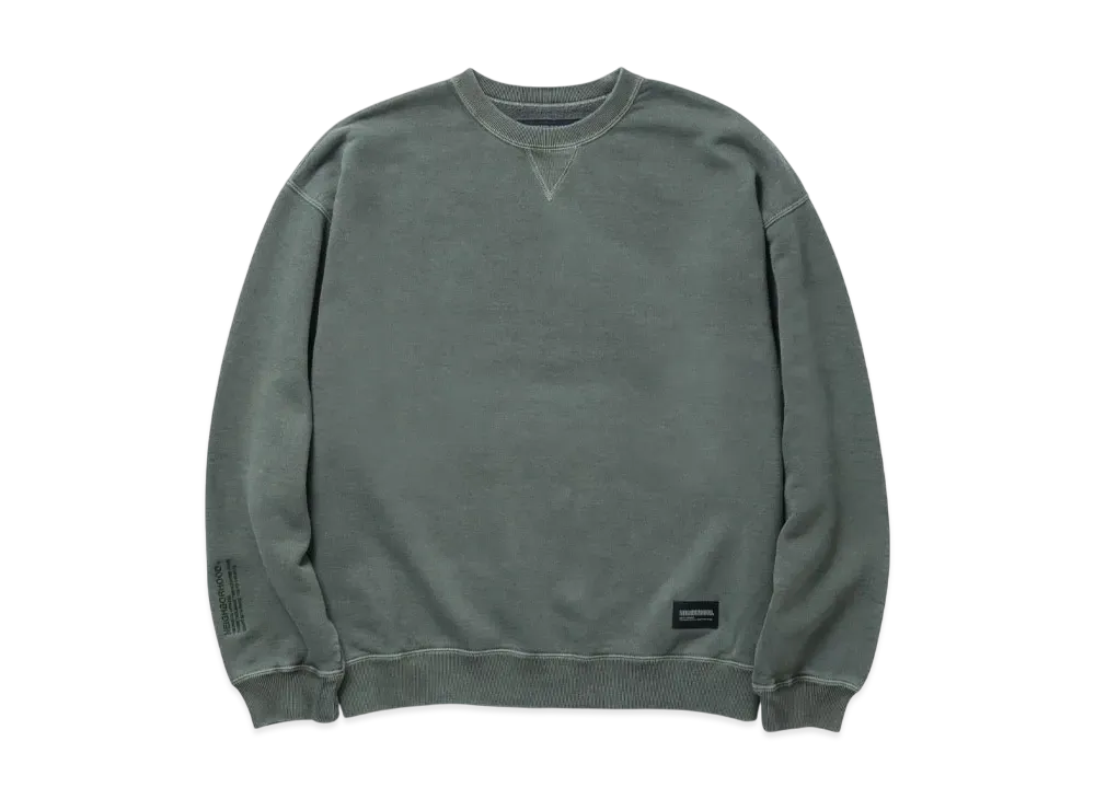 NEIGHBORHOOD Pigment Dyed Sweat Shirt LS "Olive Drab"