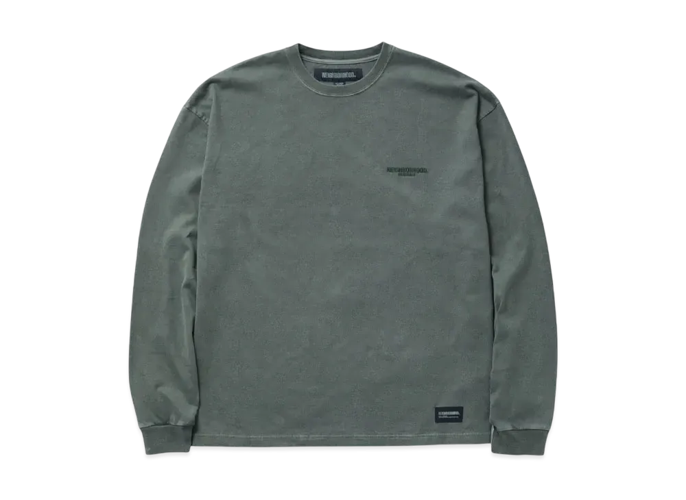NEIGHBORHOOD Pigment Dyed Crewneck LS "Olive Drab"
