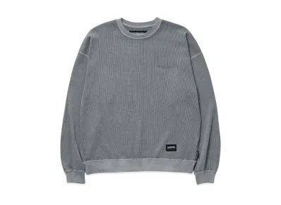 NEIGHBORHOOD Pigment Dyed Waffle Fabric Crewneck LS "Gray"