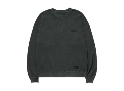 NEIGHBORHOOD Pigment Dyed Waffle Fabric Crewneck LS "Olive Drab"