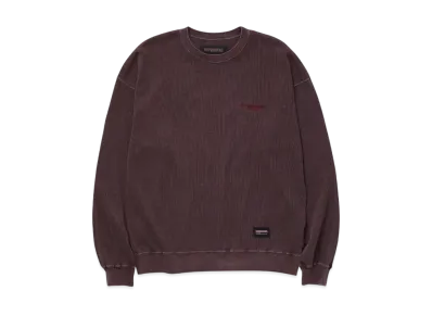 NEIGHBORHOOD Pigment Dyed Waffle Fabric Crewneck LS "Burgundy"