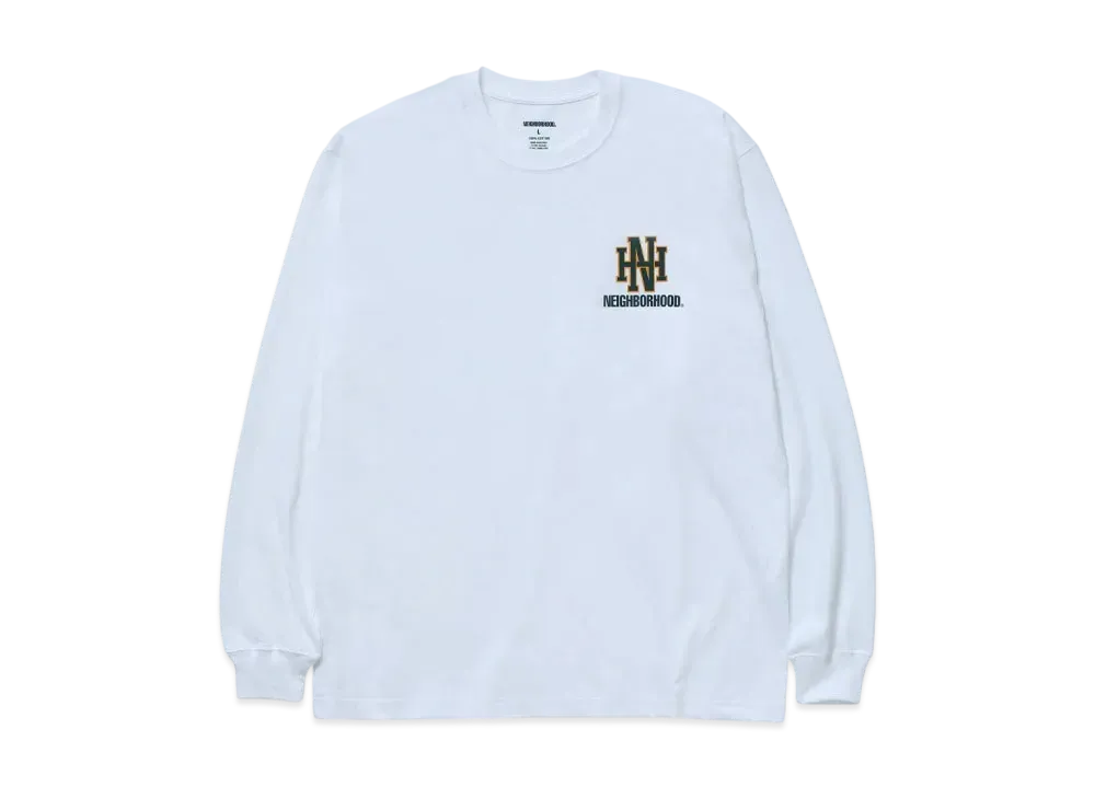 NEIGHBORHOOD NH . Tee LS-8 "White/Green"