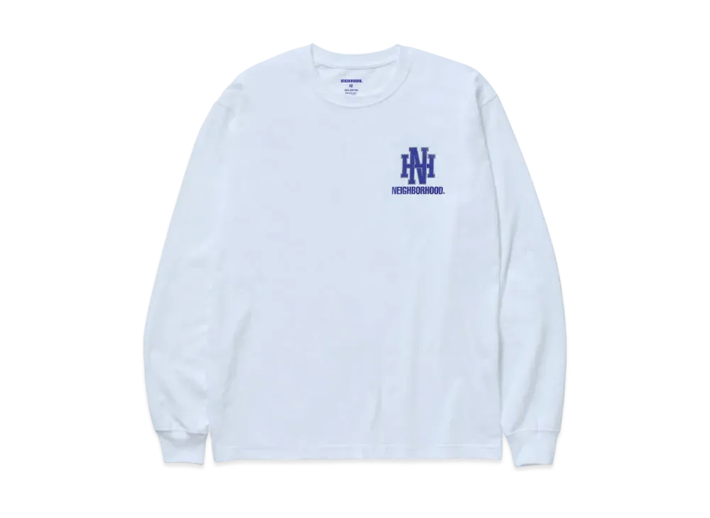 NEIGHBORHOOD NH . Tee LS-8 "White/Blue"