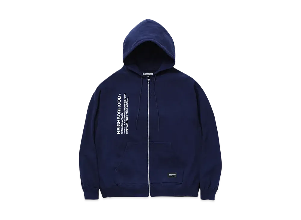 NEIGHBORHOOD Solid Sweat Zip Hoodie LS "Navy"