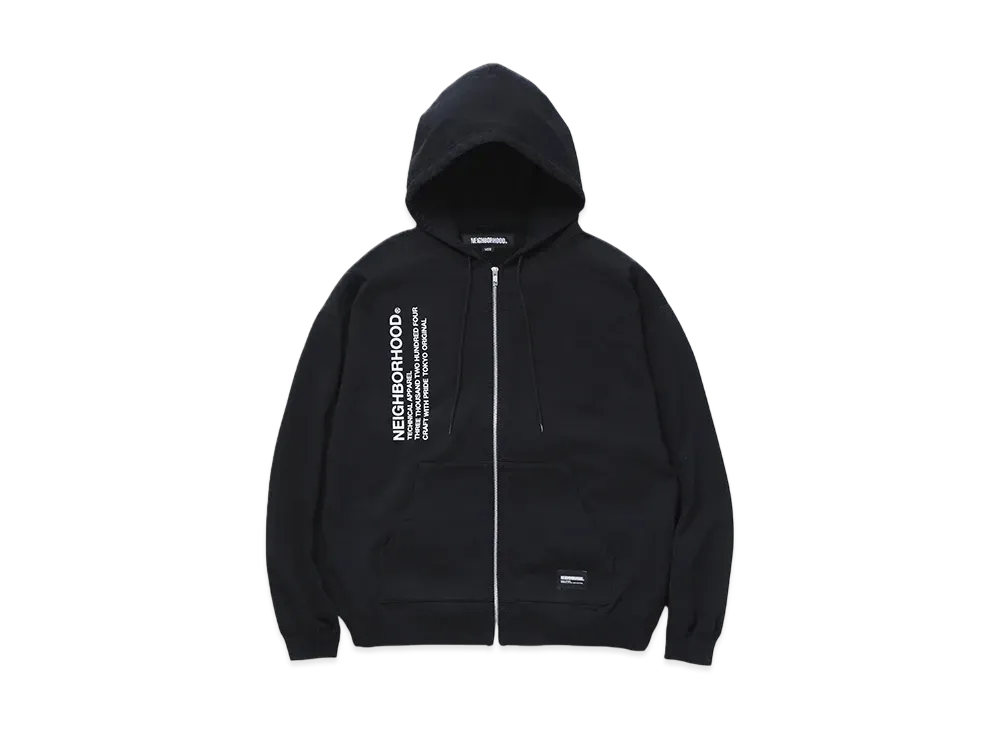 NEIGHBORHOOD Solid Sweat Zip Hoodie LS "Black"