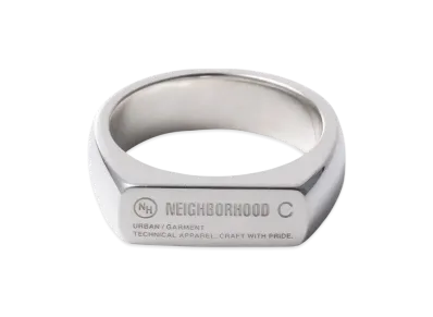 NEIGHBORHOOD Silver Signet Ring "Silver"
