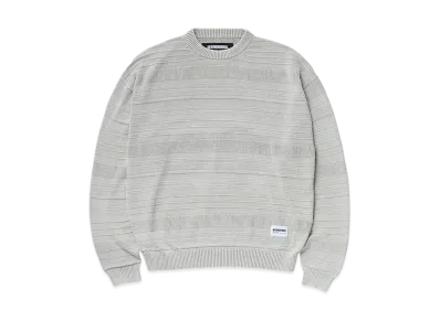 NEIGHBORHOOD Washed Crewneck Border Sweater "Beige"