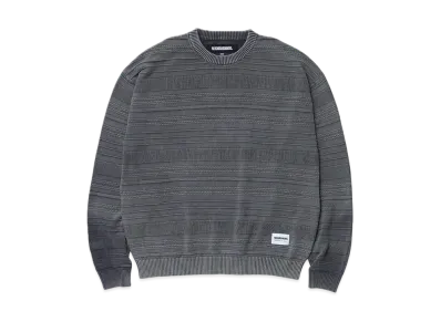 NEIGHBORHOOD Washed Crewneck Border Sweater "Gray"