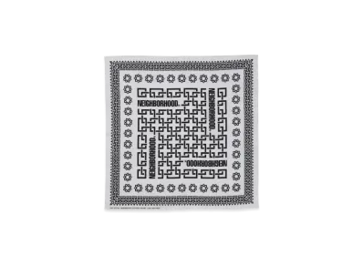 NEIGHBORHOOD Geometric Pattern Bandana "White"
