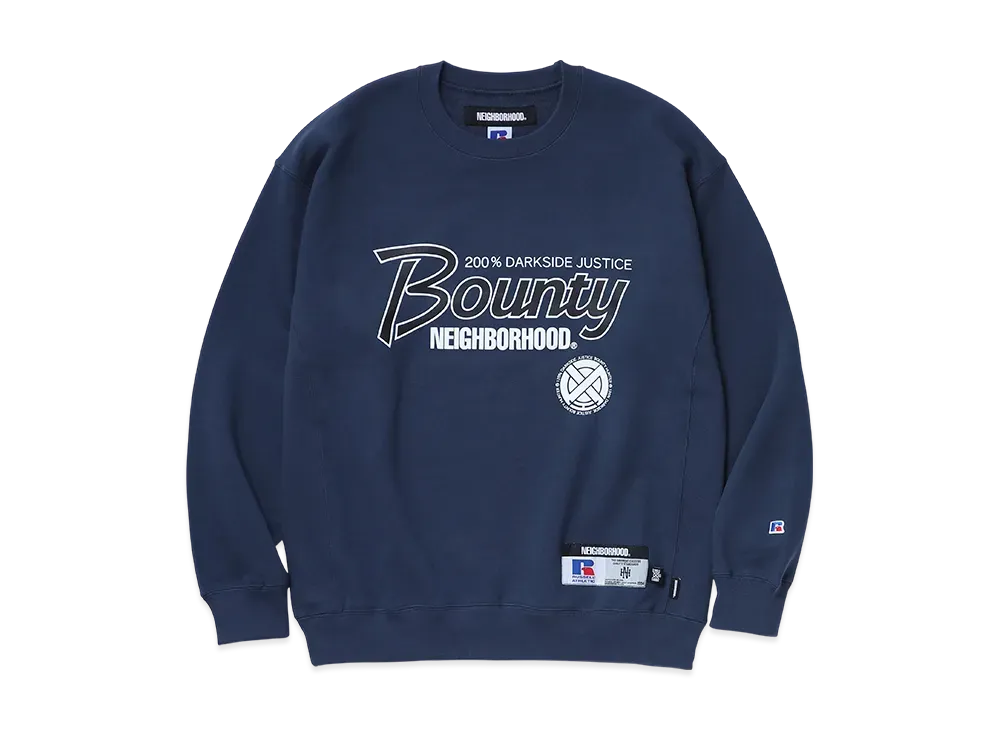 NEIGHBORHOOD x BOUNTY HUNTER x RUSSELL ATHLETIC Sweat Shirt LS "Navy"