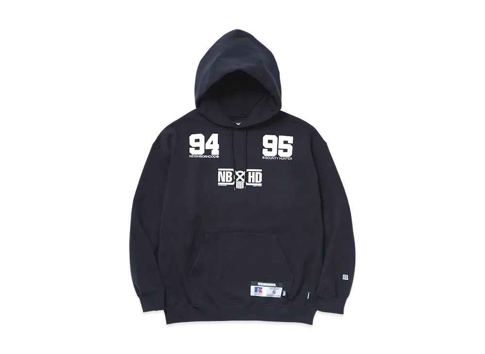 NEIGHBORHOOD x BOUNTY HUNTER x RUSSELL ATHLETIC Sweat Hoodie LS "Black"