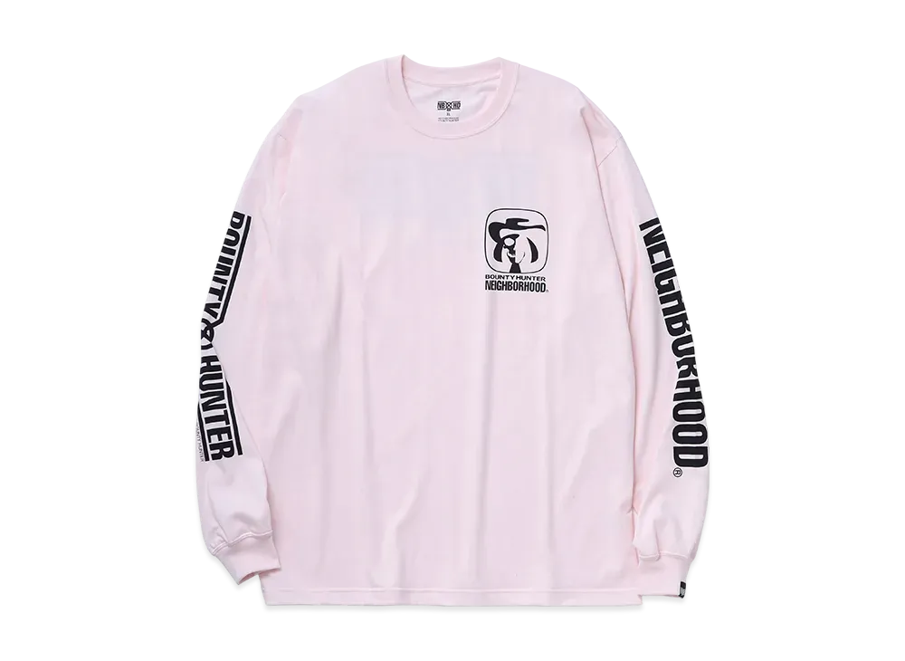 NEIGHBORHOOD x BOUNTY HUNTER Tee LS-2 "Pink"