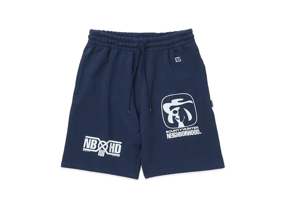 NEIGHBORHOOD x BOUNTY HUNTER x RUSSELL ATHLETIC Sweat Short Pants "Navy"