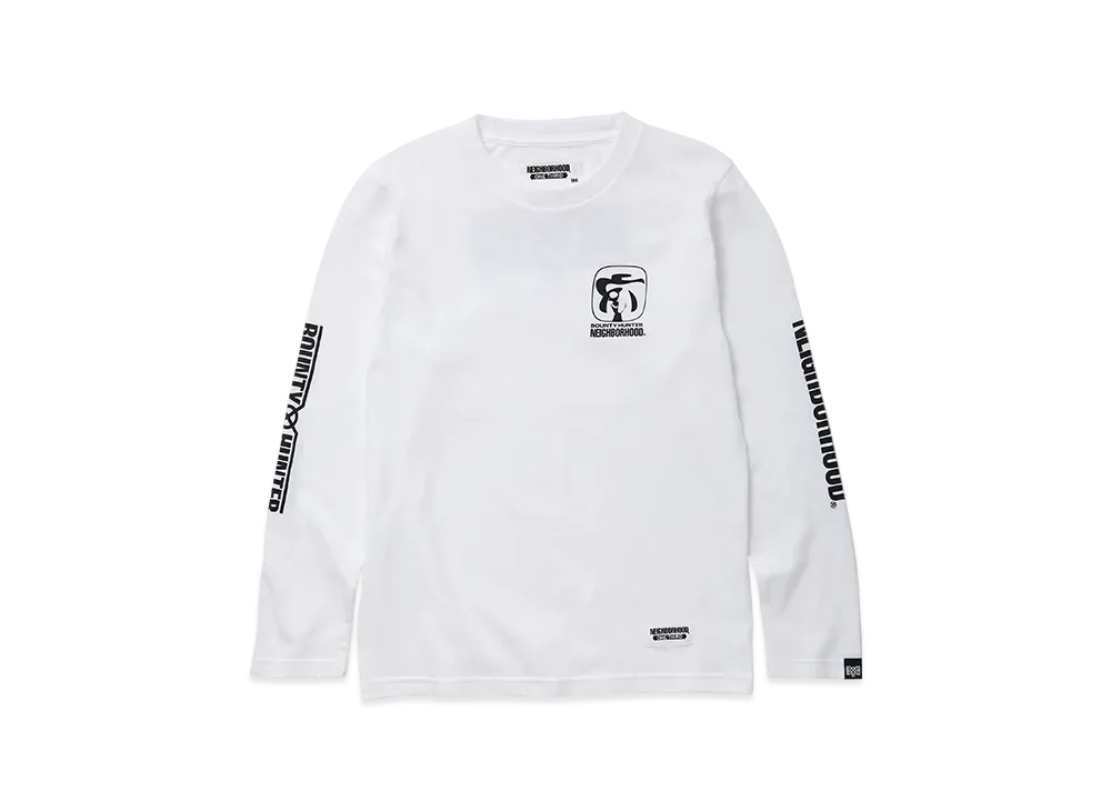 NEIGHBORHOOD x BOUNTY HUNTER Tee LS-1 "White"