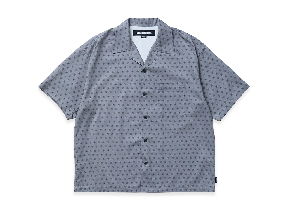 NEIGHBORHOOD Monogram Pattern Hawaiian Shirt SS "Gray"