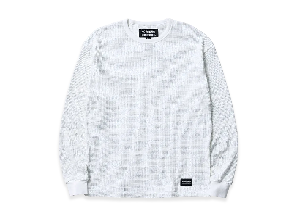 NEIGHBORHOOD x Fucking Awesome Waffle Fabric Crewneck LS "White"