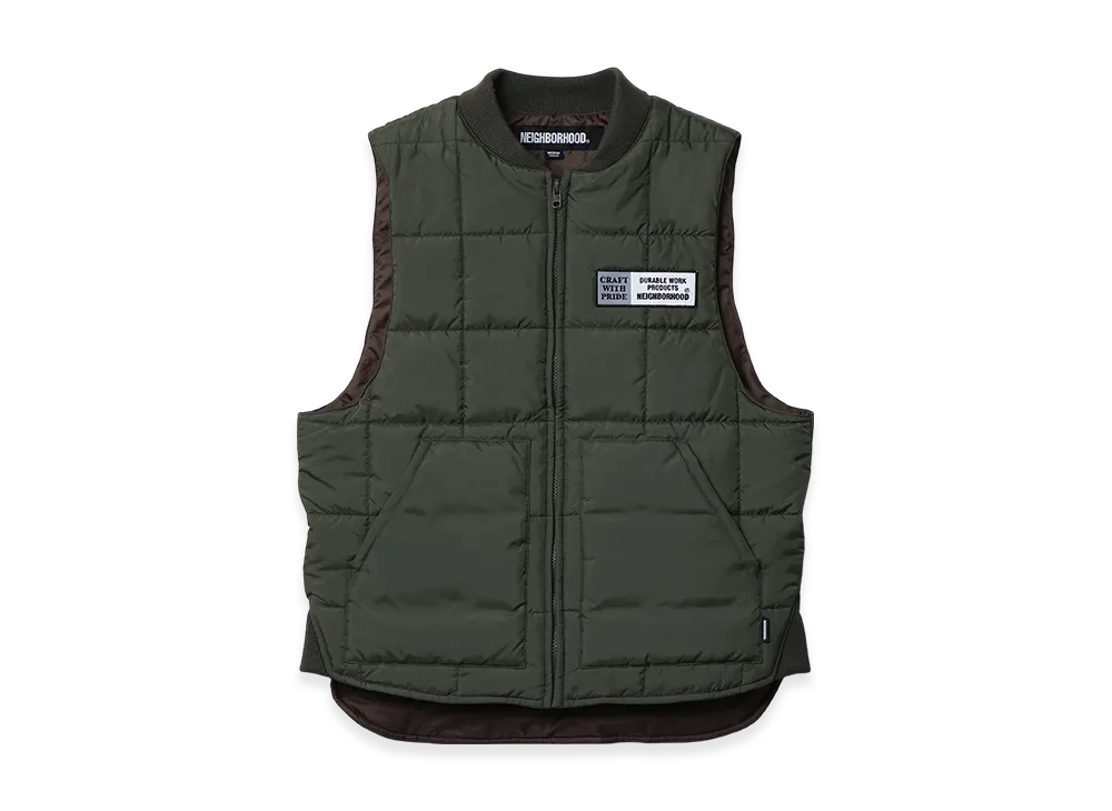 NEIGHBORHOOD Reversible Padded Vest "Olive Drab"