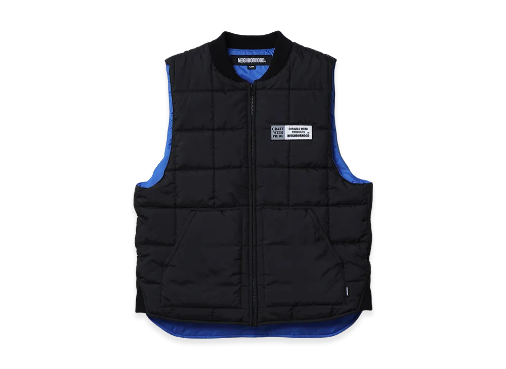 NEIGHBORHOOD Reversible Padded Vest "Black"