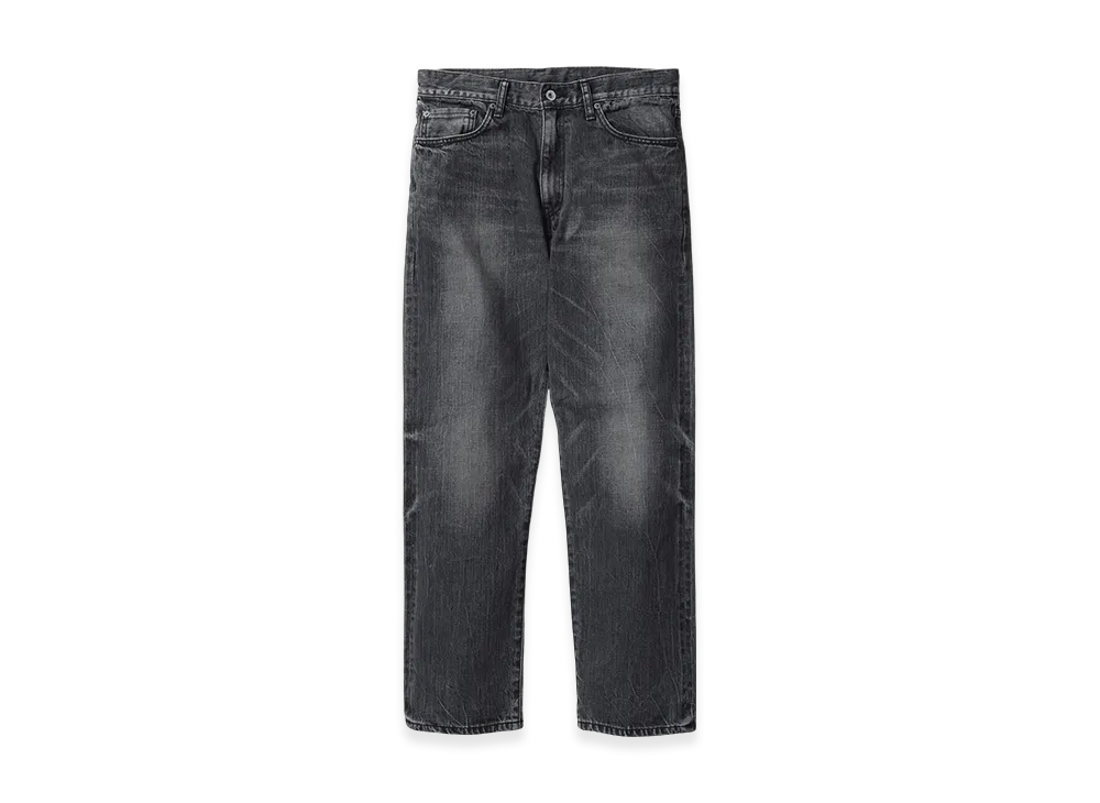 NEIGHBORHOOD Black Denim Washed Slim Straight Pants "Black"
