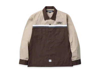 NEIGHBORHOOD Classic Work Bicolor Shirt LS "Brown"