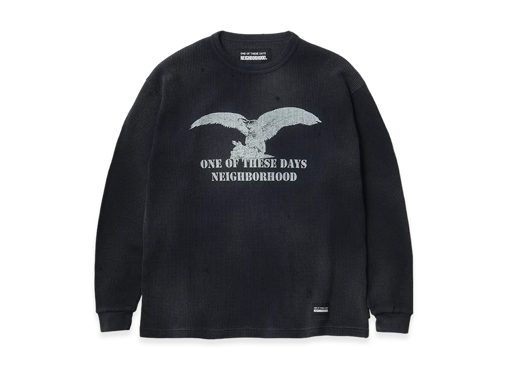 NEIGHBORHOOD x One Of These Days Waffle Fabric Crewneck LS "Black"