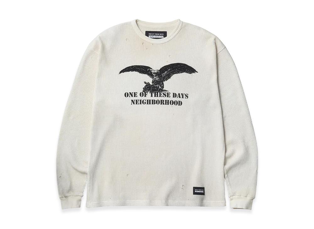 NEIGHBORHOOD x One Of These Days Waffle Fabric Crewneck LS "White"