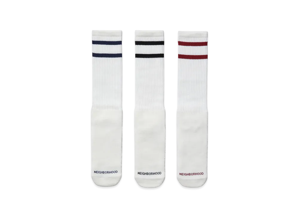 NEIGHBORHOOD Classic 3Pack Socks "White"
