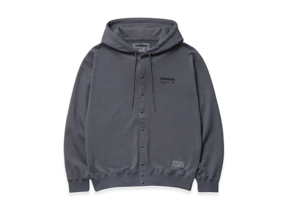 NEIGHBORHOOD x agnes b. Sweat Snap Hoodie LS "Gray"
