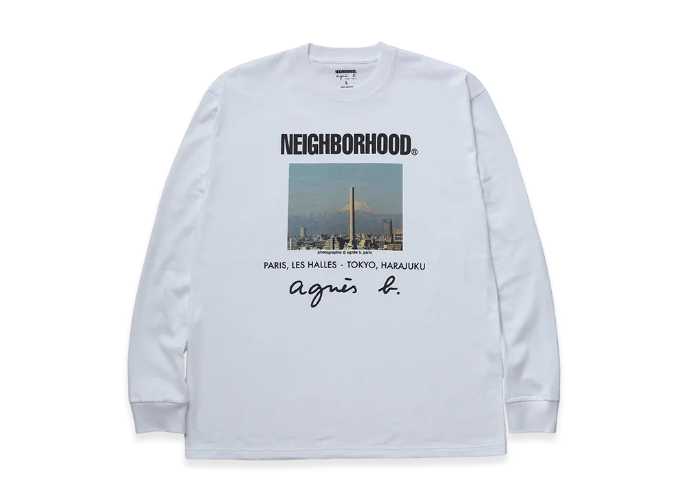 NEIGHBORHOOD x agnes b. Crewneck LS-2 "White"