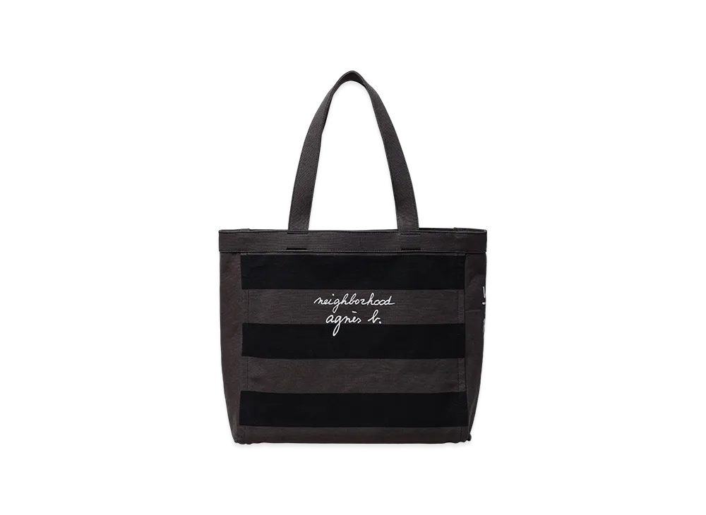 NEIGHBORHOOD x agnes b. Border Tote Bag "Gray"