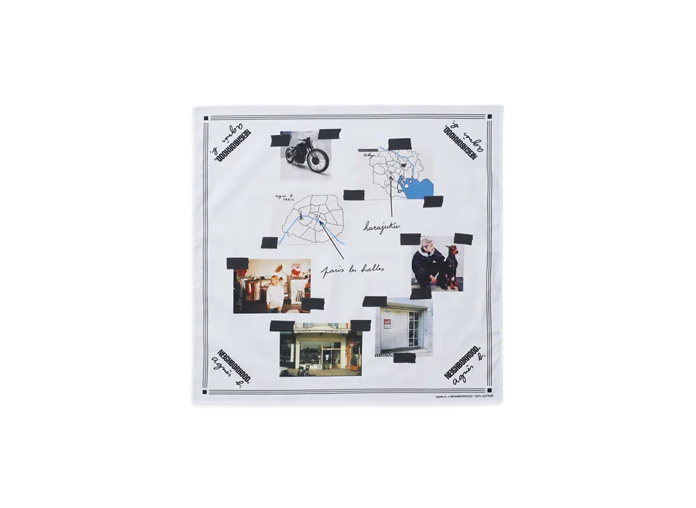 NEIGHBORHOOD x agnes b. Bandana "White"