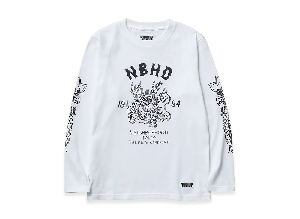 NEIGHBORHOOD One Third Kids OT. Tee LS-9 "White"