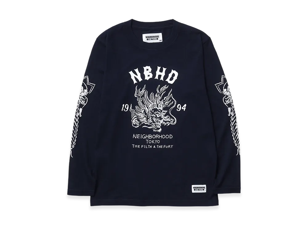 NEIGHBORHOOD One Third Kids OT. Tee LS-9 "Navy"