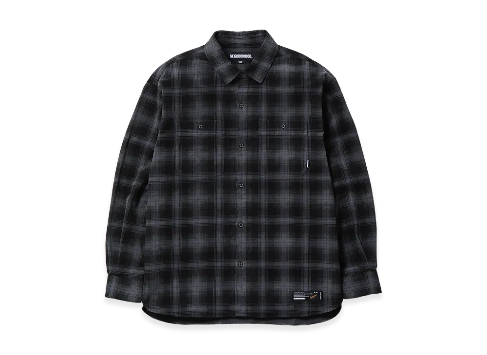 NEIGHBORHOOD Corduroy Check Shirt LS "Gray"