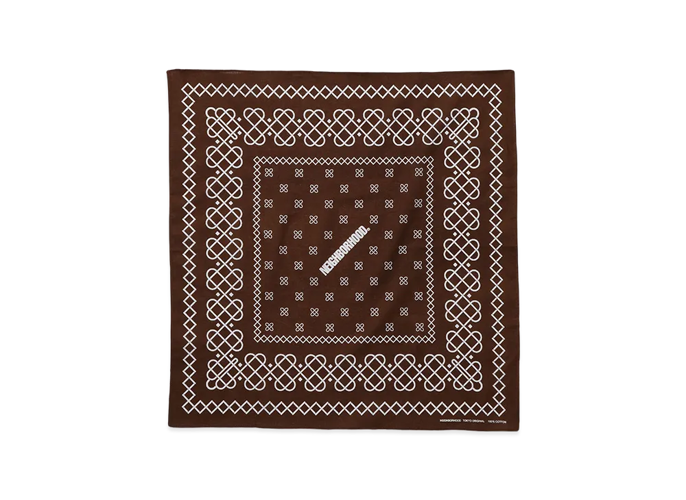 NEIGHBORHOOD Line Pattern Bandana "Brown"