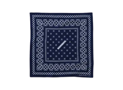NEIGHBORHOOD Line Pattern Bandana "Navy"