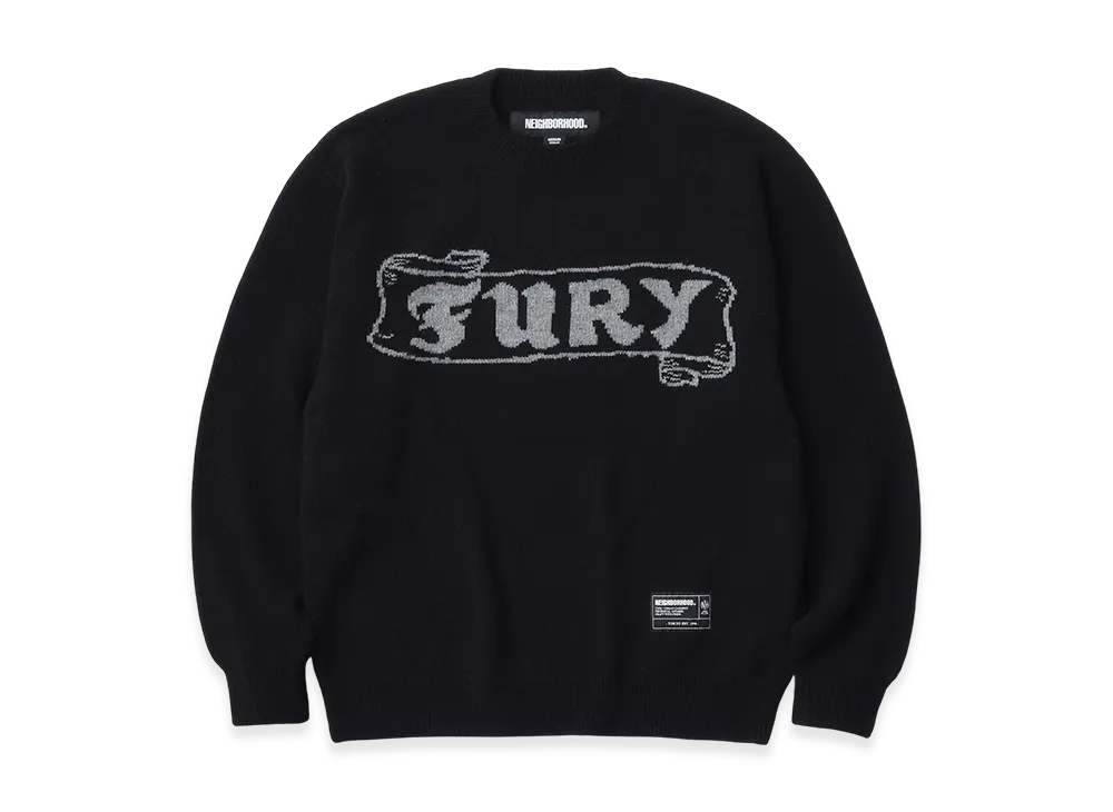 NEIGHBORHOOD Intarsia Crewneck Sweater "Black"