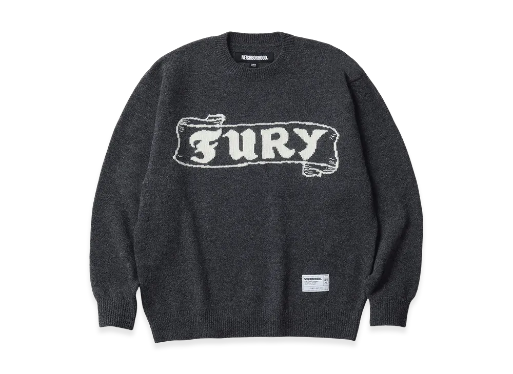NEIGHBORHOOD Intarsia Crewneck Sweater "Charcoal"