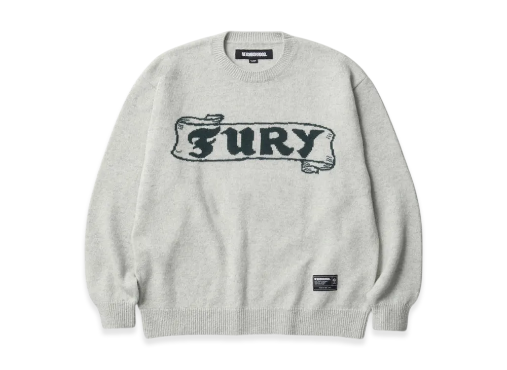 NEIGHBORHOOD Intarsia Crewneck Sweater "Oatmeal"